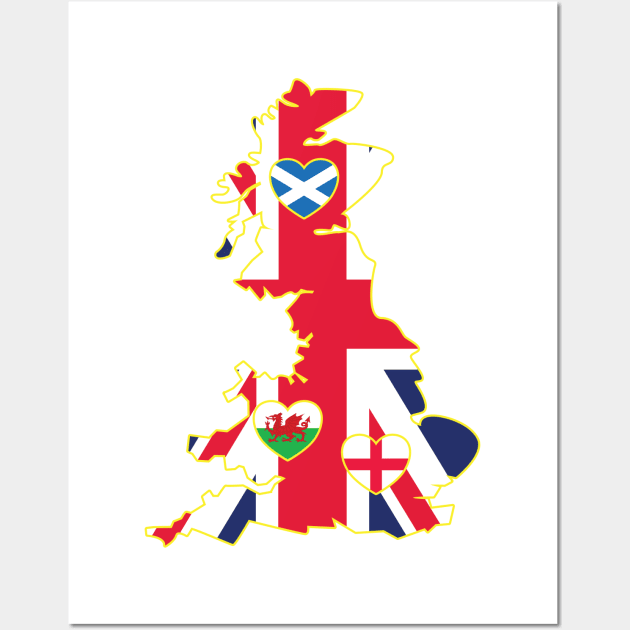 Flags Map Of Great Britain Wall Art by DPattonPD